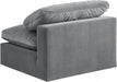 Comfy Velvet Armless Chair Grey - 189Grey-Armless - Vega Furniture