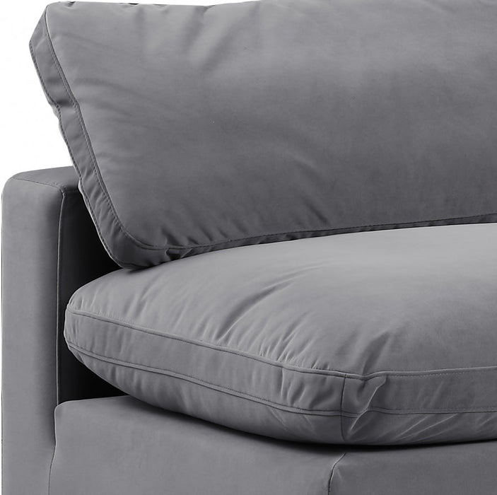 Comfy Velvet Armless Chair Grey - 189Grey-Armless - Vega Furniture