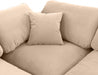 Comfy Velvet Corner Chair Beige - 189Beige-Corner - Vega Furniture