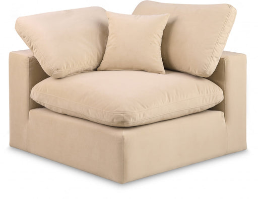 Comfy Velvet Corner Chair Beige - 189Beige-Corner - Vega Furniture