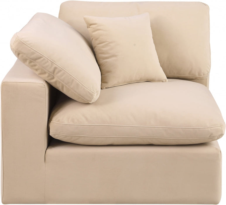 Comfy Velvet Corner Chair Beige - 189Beige-Corner - Vega Furniture