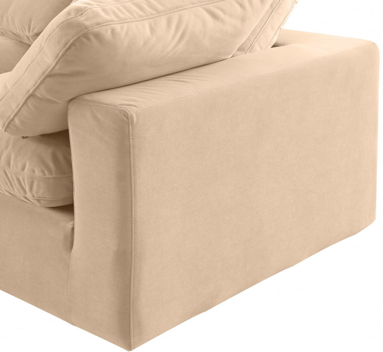 Comfy Velvet Corner Chair Beige - 189Beige-Corner - Vega Furniture