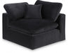 Comfy Velvet Corner Chair Black - 189Black-Corner - Vega Furniture
