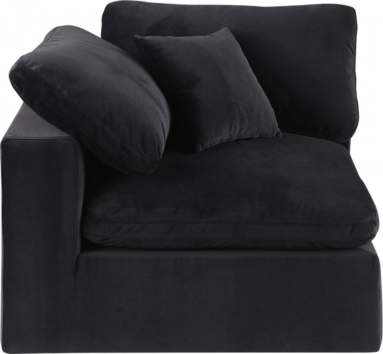 Comfy Velvet Corner Chair Black - 189Black-Corner - Vega Furniture