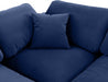 Comfy Velvet Corner Chair Blue - 189Navy-Corner - Vega Furniture