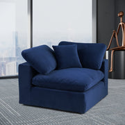 Comfy Velvet Corner Chair Blue - 189Navy-Corner - Vega Furniture