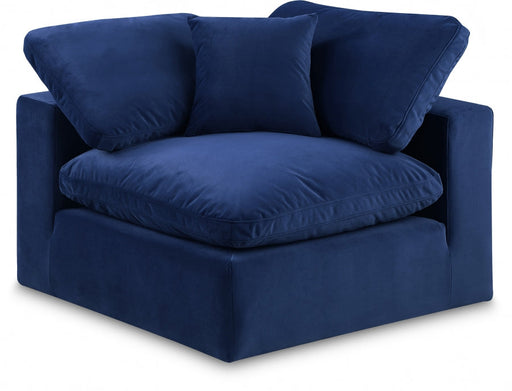 Comfy Velvet Corner Chair Blue - 189Navy-Corner - Vega Furniture