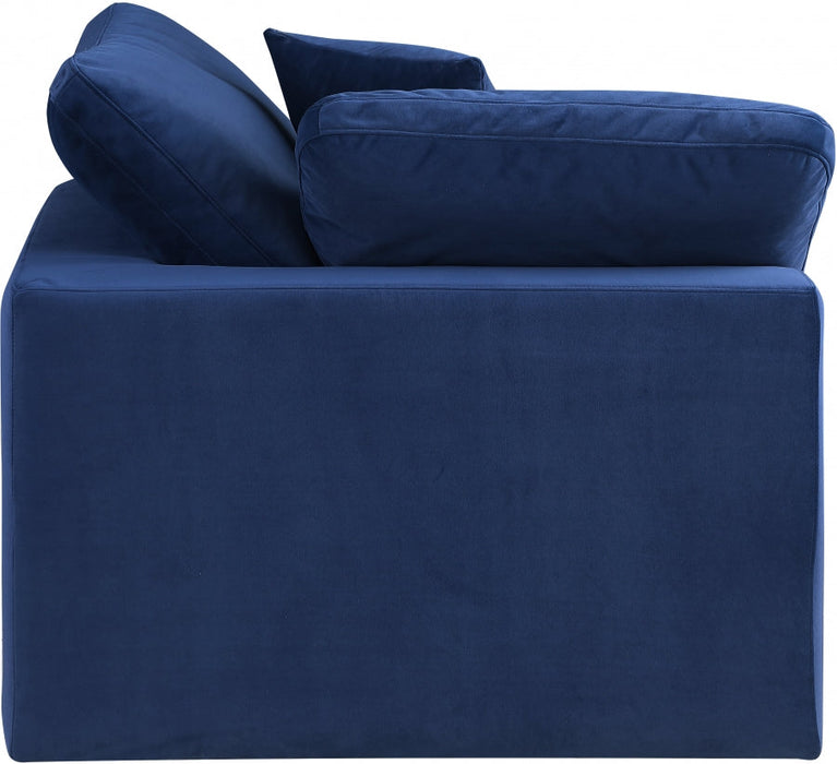 Comfy Velvet Corner Chair Blue - 189Navy-Corner - Vega Furniture