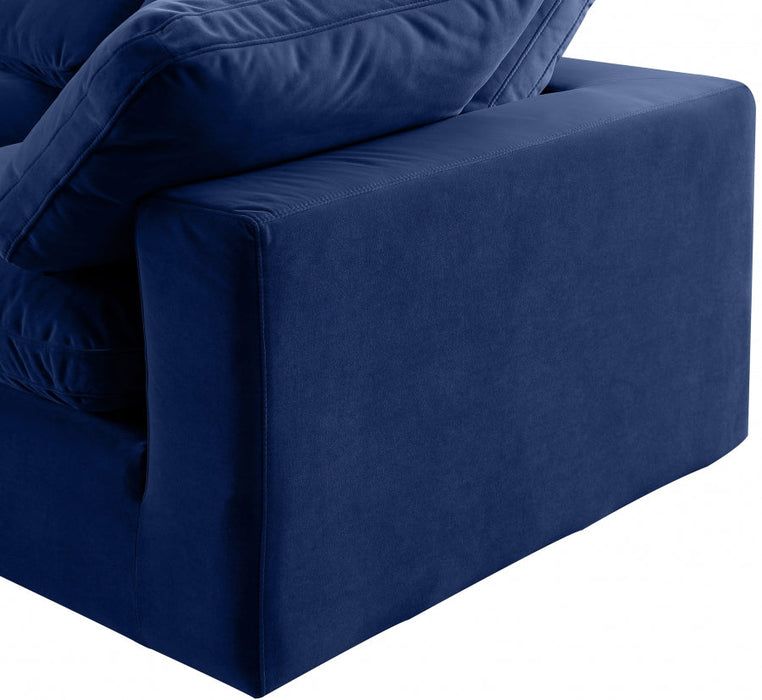 Comfy Velvet Corner Chair Blue - 189Navy-Corner - Vega Furniture