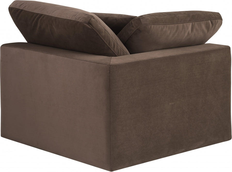 Comfy Velvet Corner Chair Brown - 189Brown-Corner - Vega Furniture