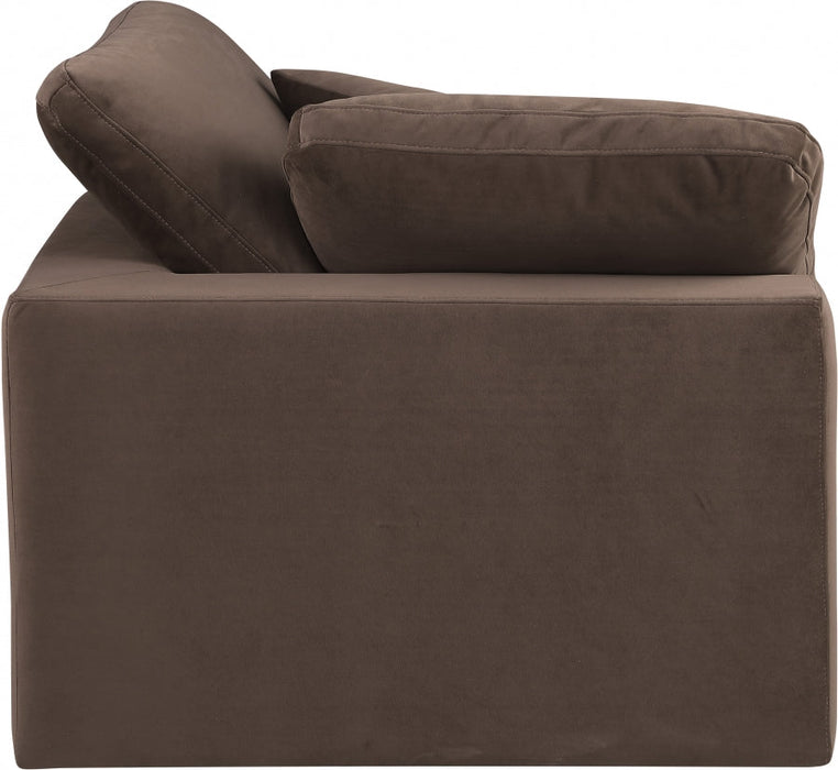 Comfy Velvet Corner Chair Brown - 189Brown-Corner - Vega Furniture