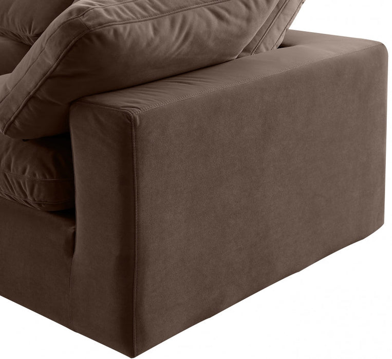 Comfy Velvet Corner Chair Brown - 189Brown-Corner - Vega Furniture