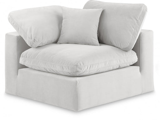 Comfy Velvet Corner Chair Cream - 189Cream-Corner - Vega Furniture