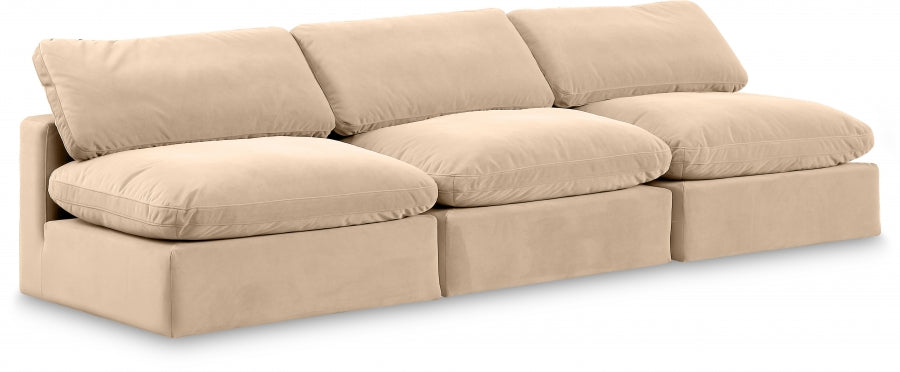 Comfy Velvet Sofa Beige - 189Beige-S117 - Vega Furniture