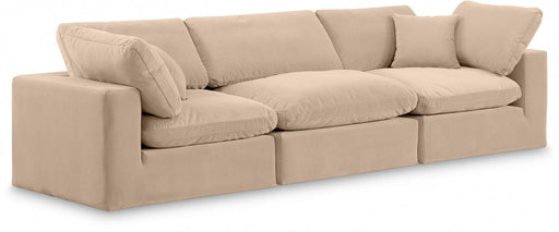 Comfy Velvet Sofa Beige - 189Beige-S119 - Vega Furniture