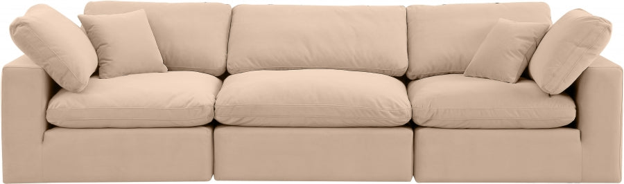 Comfy Velvet Sofa Beige - 189Beige-S119 - Vega Furniture