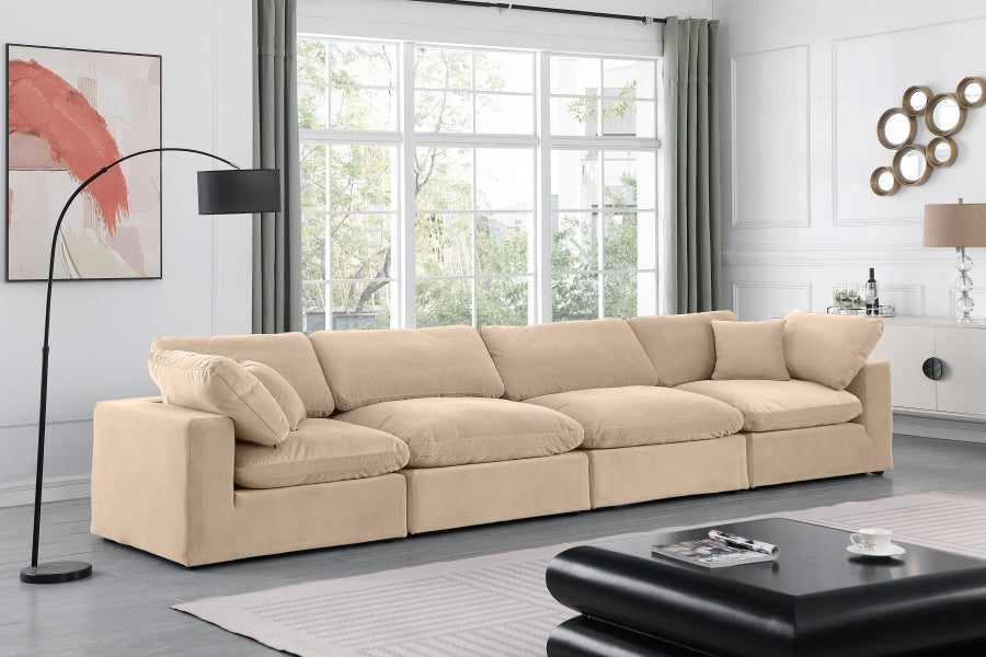 Comfy Velvet Sofa Beige - 189Beige-S158 - Vega Furniture