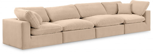 Comfy Velvet Sofa Beige - 189Beige-S158 - Vega Furniture