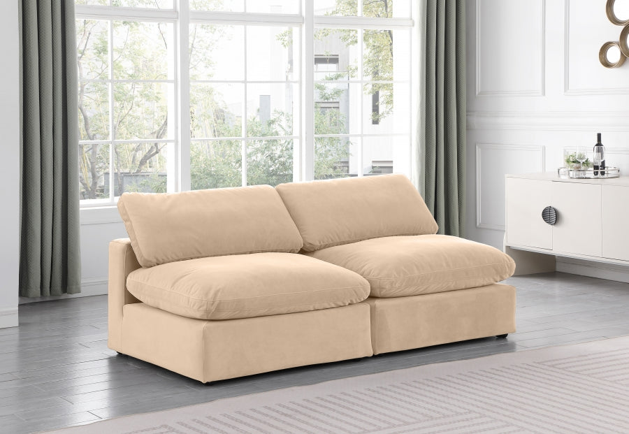 Comfy Velvet Sofa Beige - 189Beige-S78 - Vega Furniture
