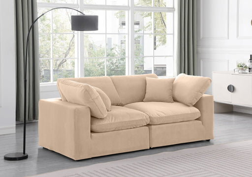 Comfy Velvet Sofa Beige - 189Beige-S80 - Vega Furniture