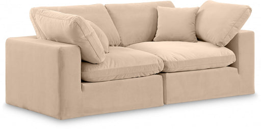 Comfy Velvet Sofa Beige - 189Beige-S80 - Vega Furniture