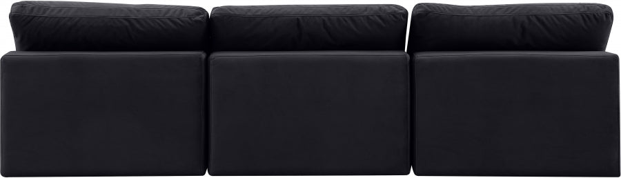 Comfy Velvet Sofa Black - 189Black-S117 - Vega Furniture