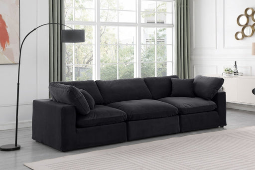 Comfy Velvet Sofa Black - 189Black-S119 - Vega Furniture