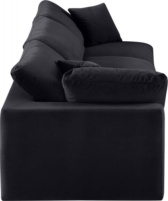 Comfy Velvet Sofa Black - 189Black-S119 - Vega Furniture