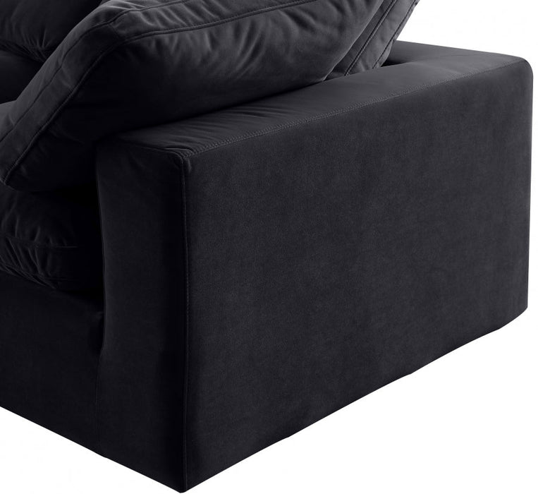 Comfy Velvet Sofa Black - 189Black-S119 - Vega Furniture