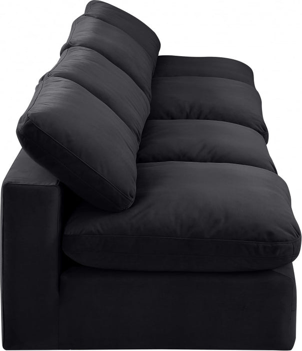 Comfy Velvet Sofa Black - 189Black-S156 - Vega Furniture
