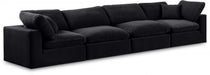 Comfy Velvet Sofa Black - 189Black-S158 - Vega Furniture