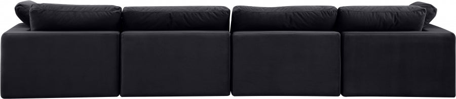 Comfy Velvet Sofa Black - 189Black-S158 - Vega Furniture