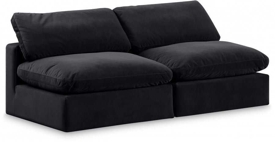 Comfy Velvet Sofa Black - 189Black-S78 - Vega Furniture