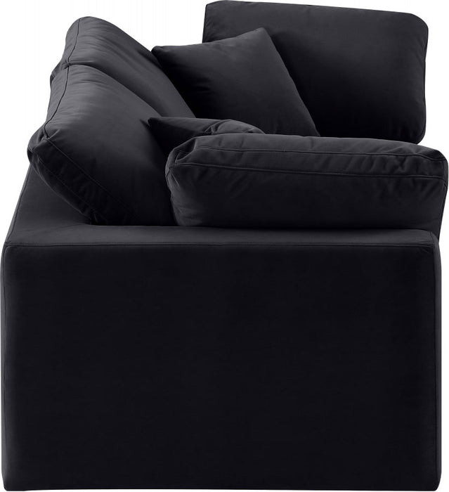 Comfy Velvet Sofa Black - 189Black-S80 - Vega Furniture