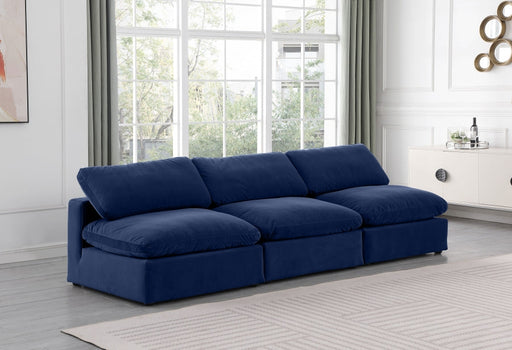 Comfy Velvet Sofa Blue - 189Navy-S117 - Vega Furniture