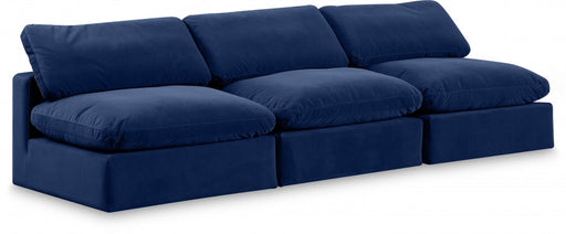 Comfy Velvet Sofa Blue - 189Navy-S117 - Vega Furniture