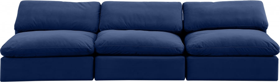 Comfy Velvet Sofa Blue - 189Navy-S117 - Vega Furniture