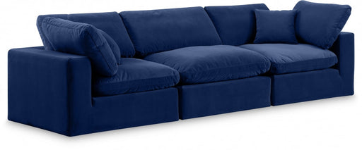 Comfy Velvet Sofa Blue - 189Navy-S119 - Vega Furniture