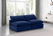 Comfy Velvet Sofa Blue - 189Navy-S78 - Vega Furniture