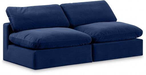 Comfy Velvet Sofa Blue - 189Navy-S78 - Vega Furniture