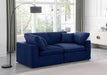Comfy Velvet Sofa Blue - 189Navy-S80 - Vega Furniture