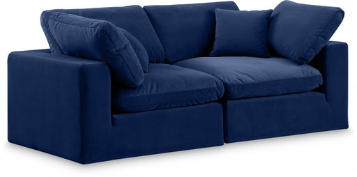 Comfy Velvet Sofa Blue - 189Navy-S80 - Vega Furniture