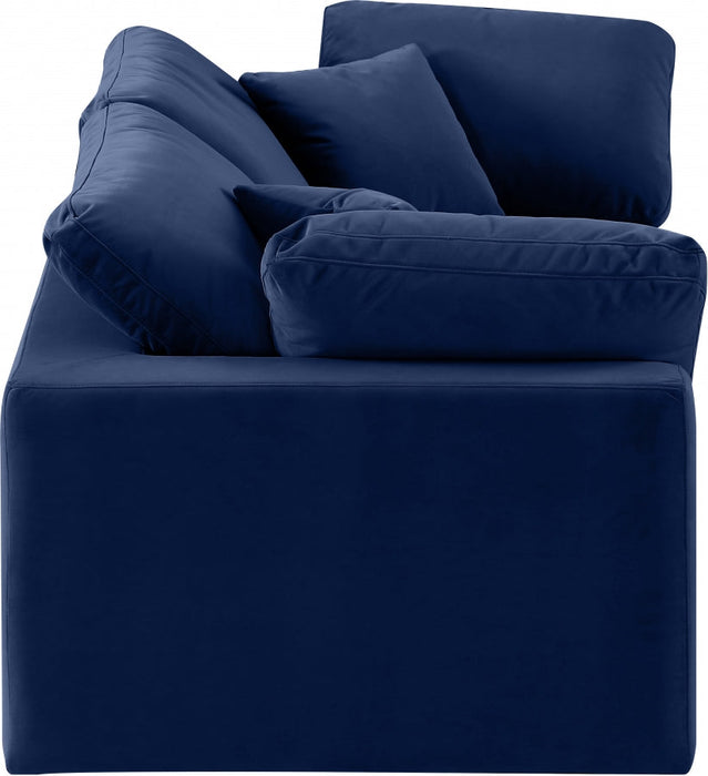 Comfy Velvet Sofa Blue - 189Navy-S80 - Vega Furniture