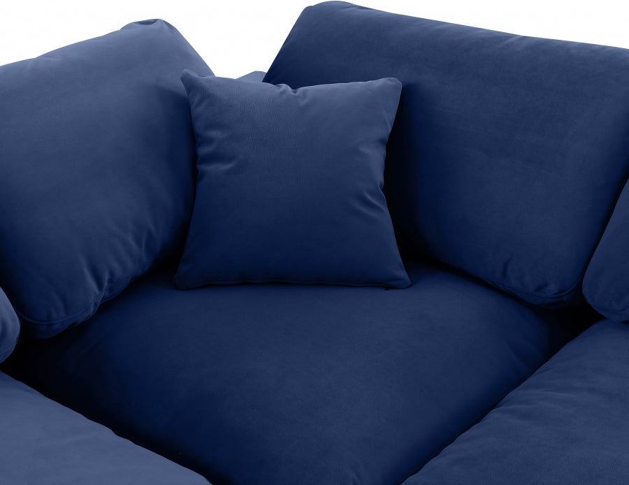 Comfy Velvet Sofa Blue - 189Navy-S80 - Vega Furniture