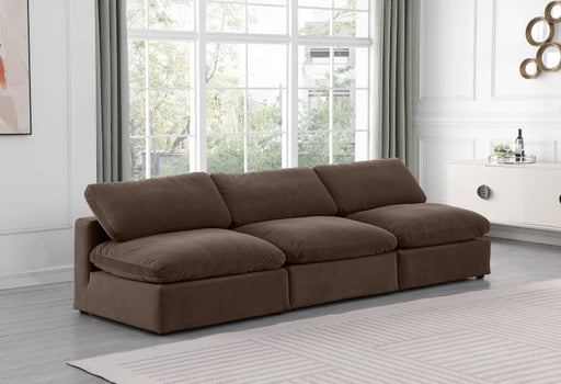 Comfy Velvet Sofa Brown - 189Brown-S117 - Vega Furniture