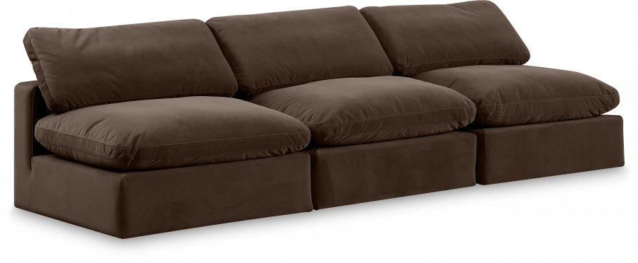 Comfy Velvet Sofa Brown - 189Brown-S117 - Vega Furniture