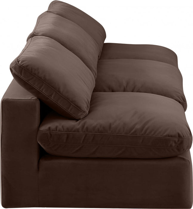 Comfy Velvet Sofa Brown - 189Brown-S117 - Vega Furniture