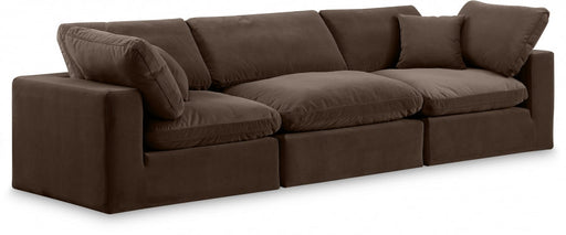 Comfy Velvet Sofa Brown - 189Brown-S119 - Vega Furniture