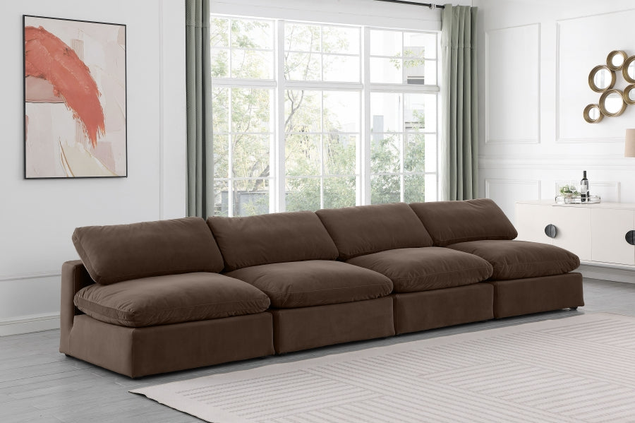 Comfy Velvet Sofa Brown - 189Brown-S156 - Vega Furniture