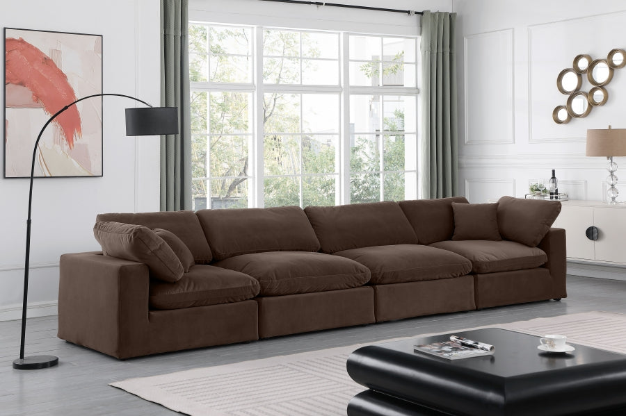 Comfy Velvet Sofa Brown - 189Brown-S158 - Vega Furniture